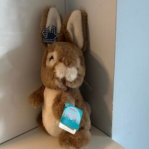 Vintage 1987 NWT Applause Brown and White Bunny Plush